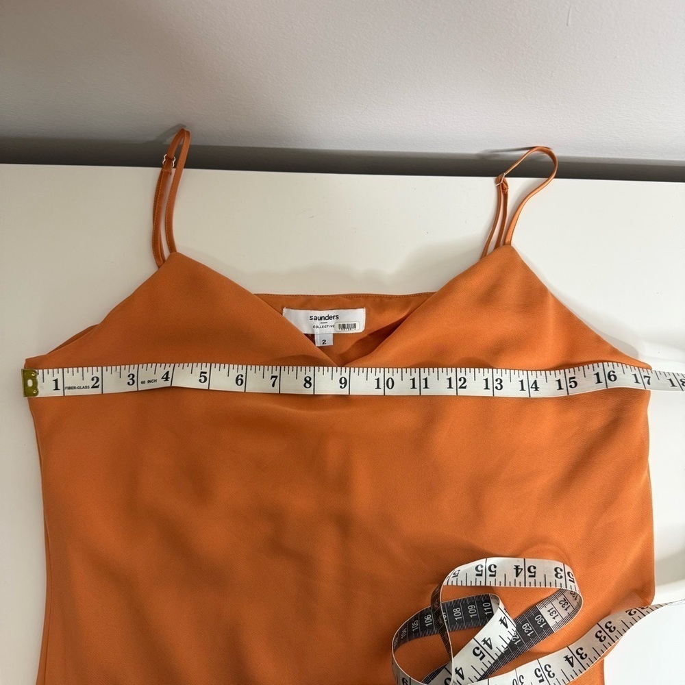 Saunders X RTR - Chiffon Overlay Dress - Orange - $345 size 2 - Picture 12 of 13